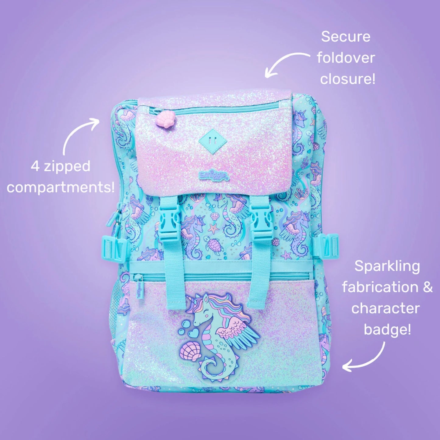 Smiggle foldover Big 18” Smiggle Backpack - Luxury Quality
