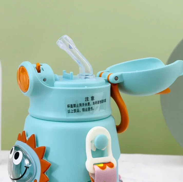 3D Animal Hanging Steel Sipper with 2 caps