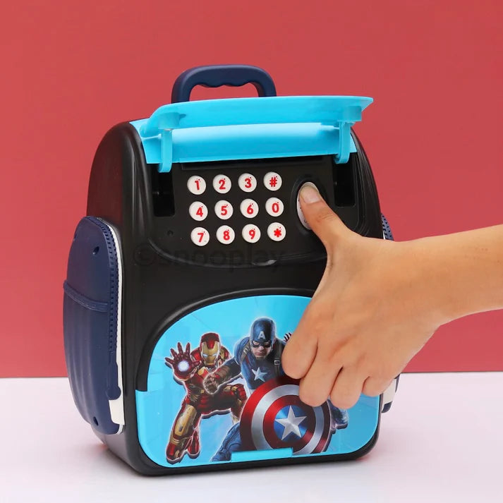 Kids Backpack Design Piggy Bank with Finger Press Functions