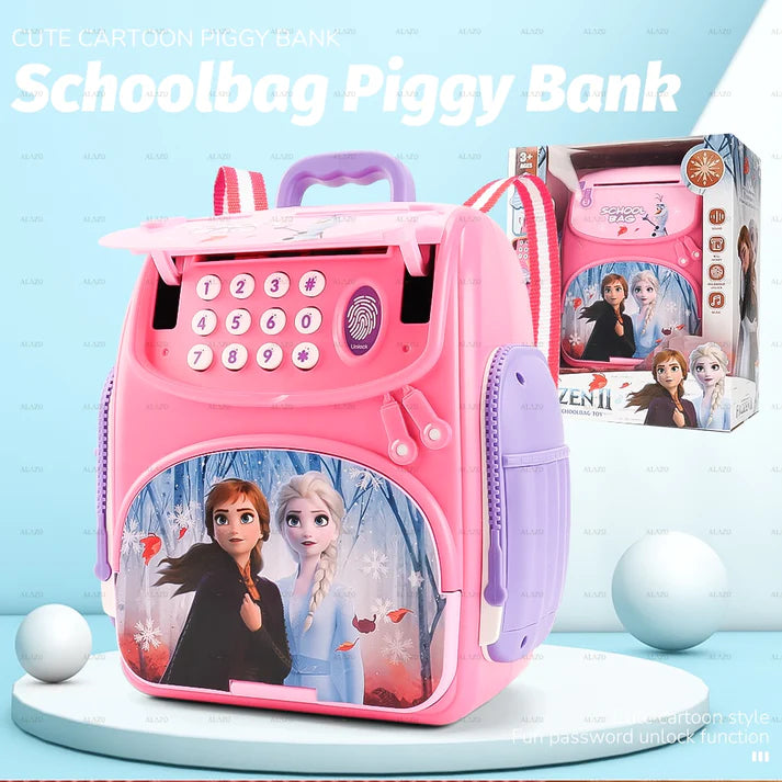 Kids Backpack Design Piggy Bank with Finger Press Functions