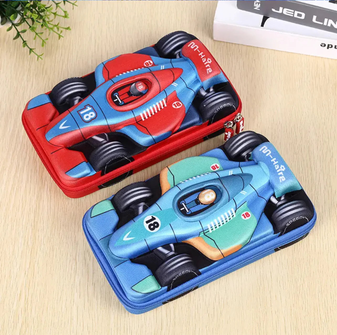 Car and Bike Shaped Pencil Pouches for Boys