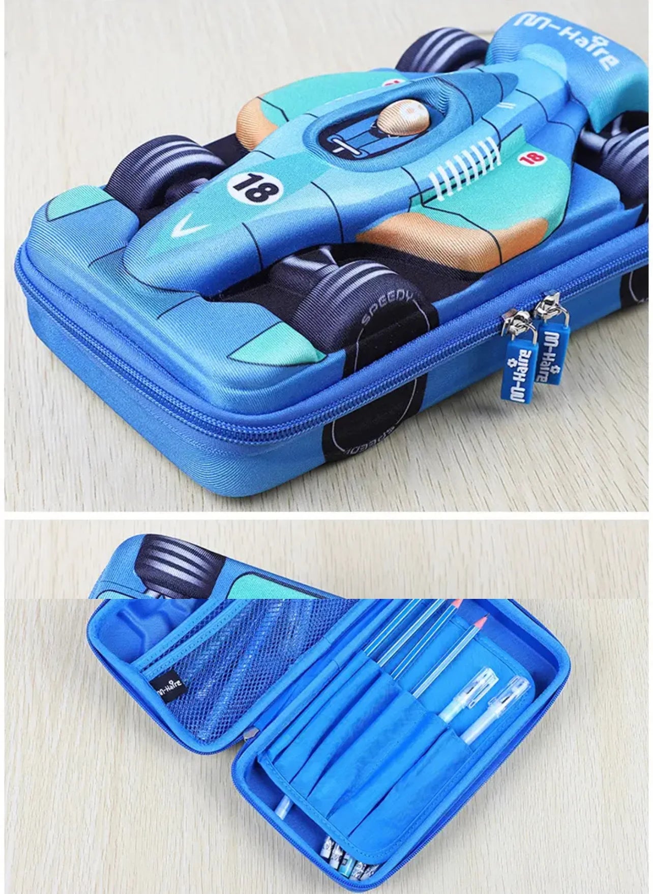 Car and Bike Shaped Pencil Pouches for Boys