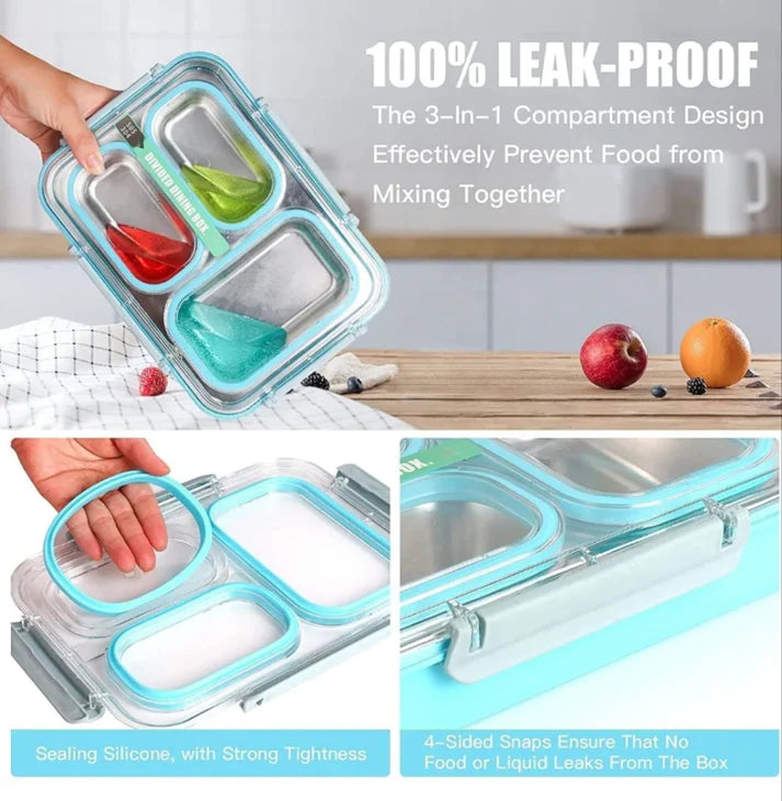 Teenagers/Adults Spill Proof 3 Grid Lunchbox